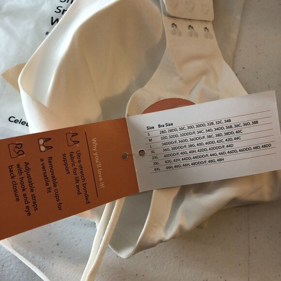 Shapermint Smoothing Comfort Wireless Bra White XL - Picture 3 of 5